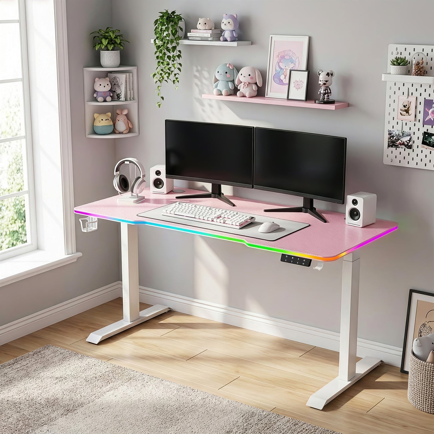 G-Flex RGB Aydınlatmalı Elektrikli Yükseklik Ayarlı Oyuncu Masası